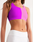 Pink Pink Ladies Seamless Sports Bra-4