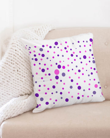Pink and Purple Dot World 20x20 Throw Pillow Case - 0