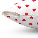 Valentine's Red Hearts Spun Polyester Square Pillow-2