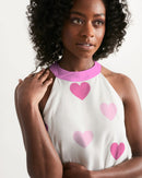 Pink Hearts Ladies Halter Dress-4