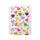 Valentine's Sweet Tart Hearts Sherpa Fleece Blanket-3