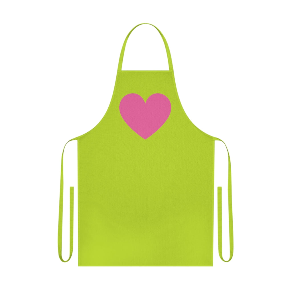 Buy lime-green Pink Hearts 100% Cotton Apron