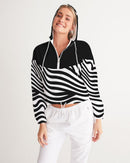 Zebra Print Ladies Cropped Windbreaker-8