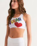 Vegan Heart Ladies Seamless Sports Bra-3
