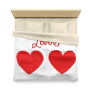 Valentine's Big Red Hearts Lovers Microfiber Duvet Cover-5