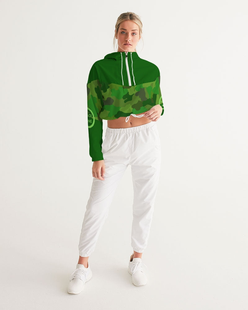 Green Fusion Ladies Cropped Windbreaker