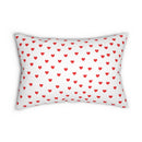 Red Hearts Spun Polyester Lumbar Pillow-1