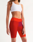 Berry Cherry Ladies Mid-Rise Bike Shorts-2