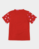 Pink Hearts Girls Red Tee-2