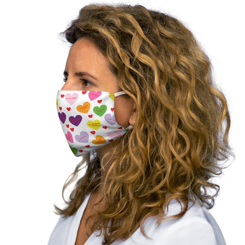 Sweet Tart Hearts Snug-Fit Polyester Face Mask