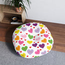 Sweet Tart Hearts Tufted Round Floor Pillow-1