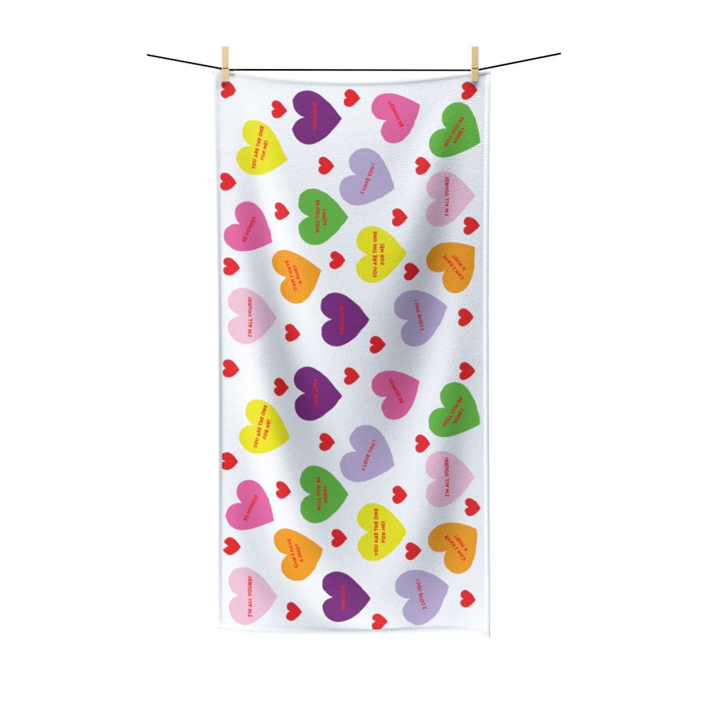 Sweet Tart  Hearts Polycotton Towel