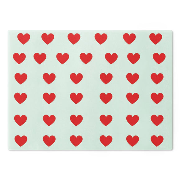 Valentine's Red Hearts Cutting Board