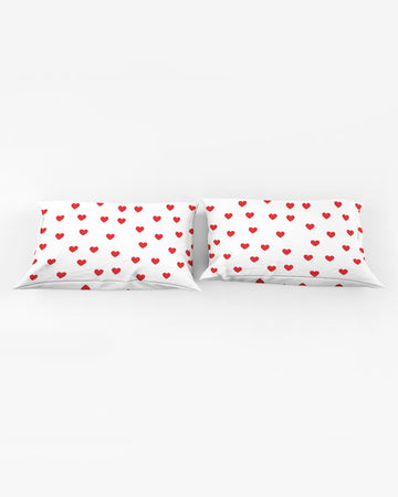 Red Hearts Queen Pillow Case - 0