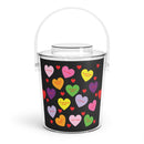 Sweet Tart Heart Black Ice Bucket with Tongs-4