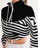 Zebra Print Ladies Cropped Windbreaker-4