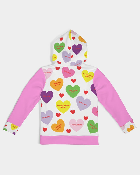 Valentine's Sweet Tart Hearts Girls Hoodie