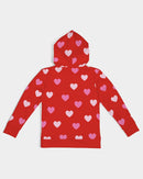 Pink Hearts Red Girls Hoodie-2