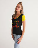 Don't Forget To Stretch Ladies V-Neck Tee-2