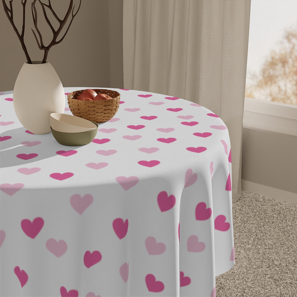 Pink Hearts Table Cloth