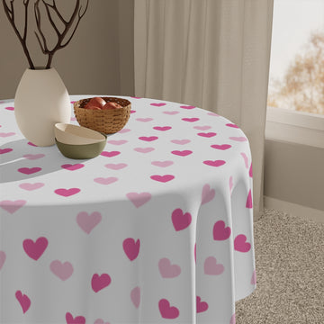 Pink Hearts Table Cloth - 0