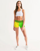 Lemon Lime Ladies Mid-Rise Yoga Shorts-3