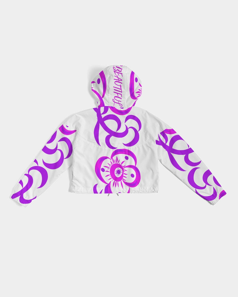 Love Flower Ladies Cropped Windbreaker