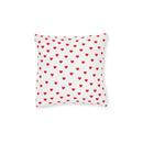 Valentine's Red Hearts 12x12 Square Pillow - White Back-1