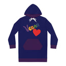 Vegan Heart Ladies Hoodie Dress-16