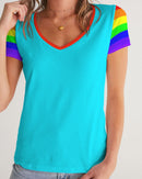 Rainbowbrite Ladies V-Neck Tee-4