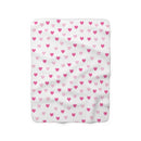 Pink Hearts Sherpa Fleece Blanket-4