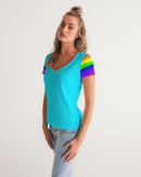 Rainbowbrite Ladies V-Neck Tee-3