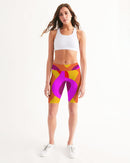 Bright Swirl Ladies Mid-Rise Bike Shorts-3
