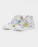 Cutey Pastel Smile Girls Hightop Canvas Shoes-1