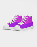 Solid Hot Pink Kids High top Canvas Shoe-1