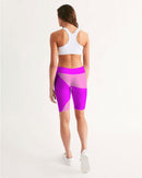 Pink Pink Ladies Mid-Rise Bike Shorts-3