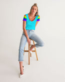 Rainbowbrite Ladies V-Neck Tee-6