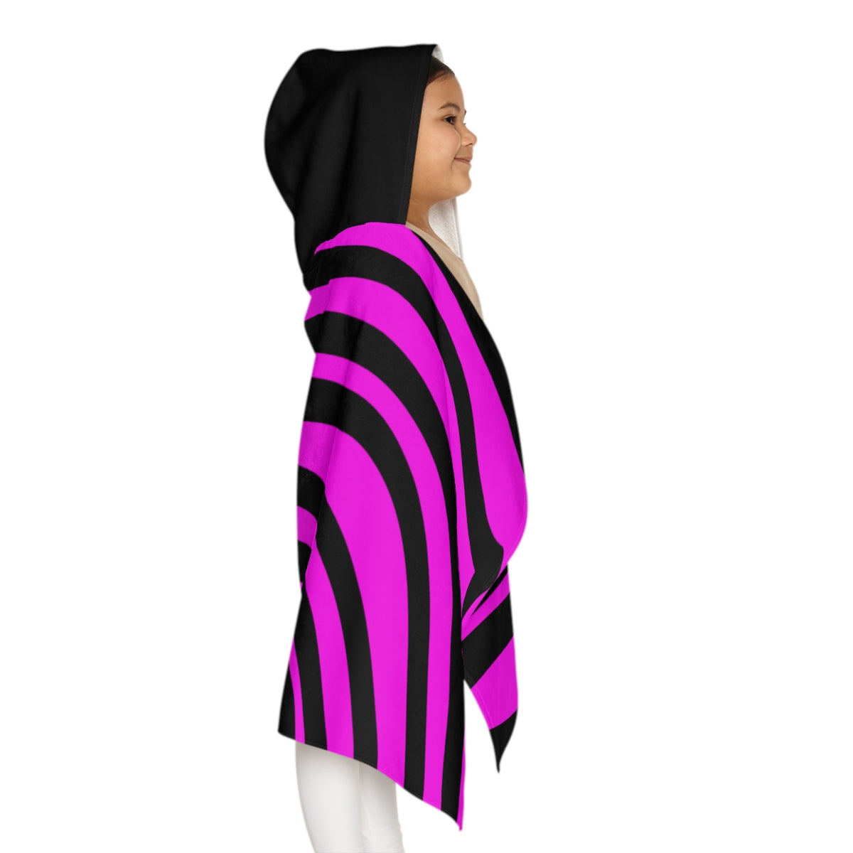 Zebra Pink Girls Hooded Towel