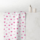 Pink Hearts Large Premium Towel-2