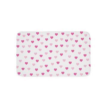 Pink Hearts Memory Foam Bath Mat - 0
