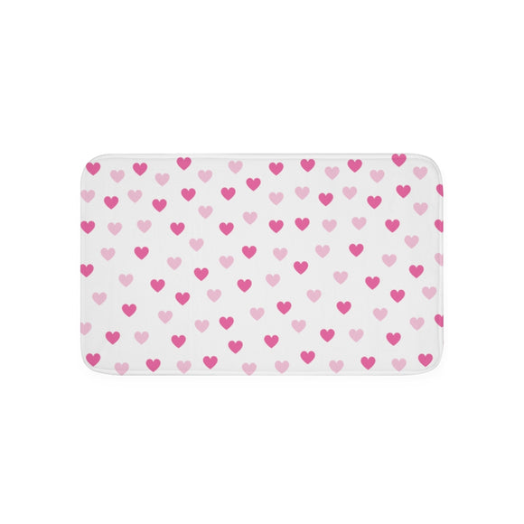 Pink Hearts Memory Foam Bath Mat