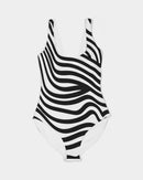 Zebra Print Ladies One-Piece Swimsuit-5
