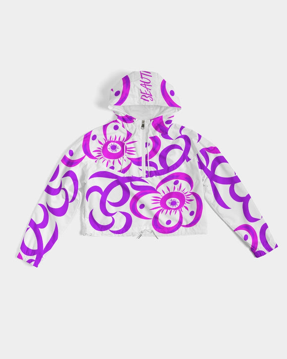 Love Flower Ladies Cropped Windbreaker