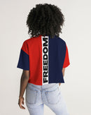Unity and Freedom Ladies Lounge Cropped Tee-2
