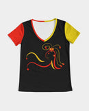 Don't Forget To Stretch Ladies V-Neck Tee-7