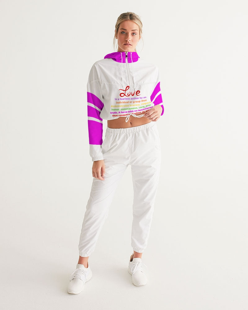 LOVE IS Ladies Cropped Windbreaker