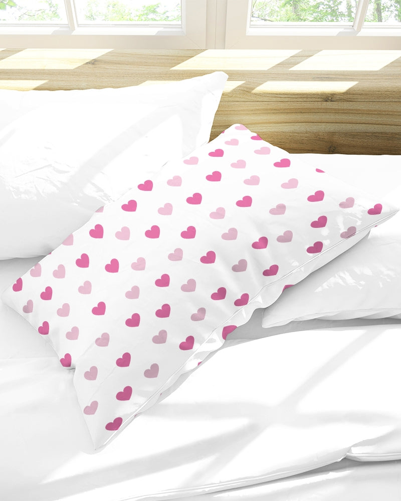 Pink Hearts Queen Pillow Case