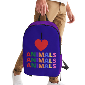 I LOVE ANIMALS Large Blue Back Pack - 0