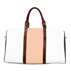 Classic Peach Tan/White Waterproof Small Travel Bag