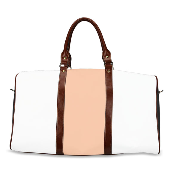 Classic Peach Tan/White Waterproof Small Travel Bag